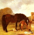 Horse And foal Watering At A Trough Herring Snr John Frederick